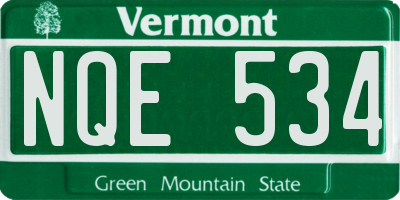 VT license plate NQE534
