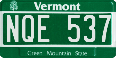 VT license plate NQE537