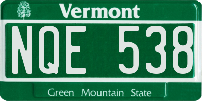 VT license plate NQE538