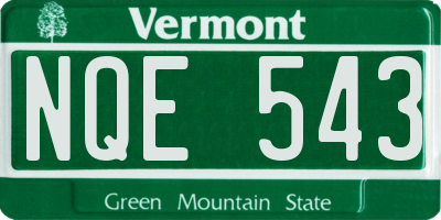 VT license plate NQE543