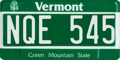 VT license plate NQE545