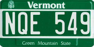 VT license plate NQE549