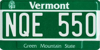 VT license plate NQE550