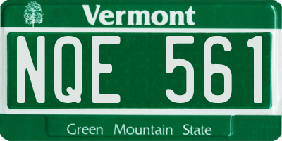 VT license plate NQE561
