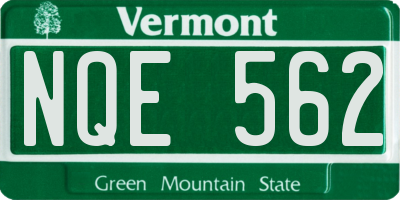 VT license plate NQE562