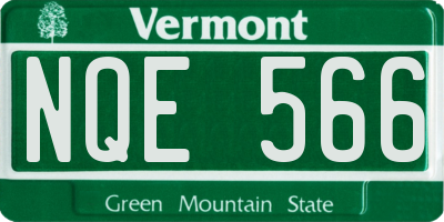 VT license plate NQE566