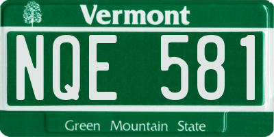VT license plate NQE581