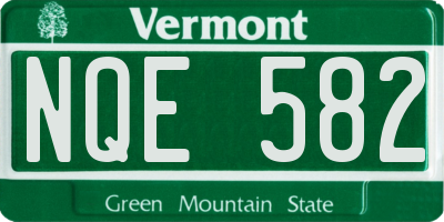 VT license plate NQE582