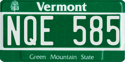 VT license plate NQE585
