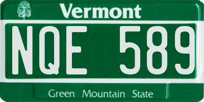 VT license plate NQE589