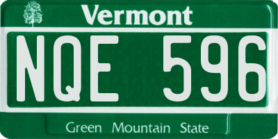 VT license plate NQE596