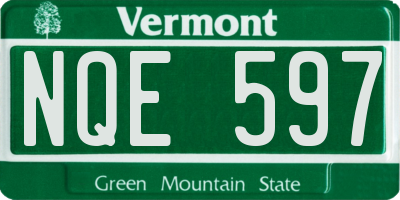 VT license plate NQE597