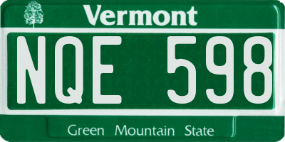 VT license plate NQE598