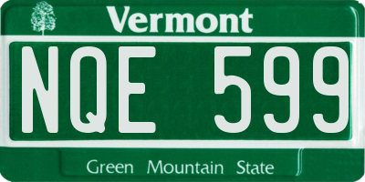 VT license plate NQE599
