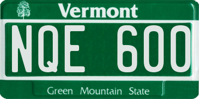 VT license plate NQE600