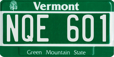 VT license plate NQE601
