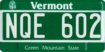 VT license plate NQE602