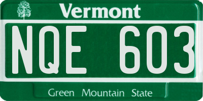 VT license plate NQE603