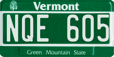 VT license plate NQE605