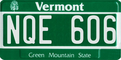 VT license plate NQE606
