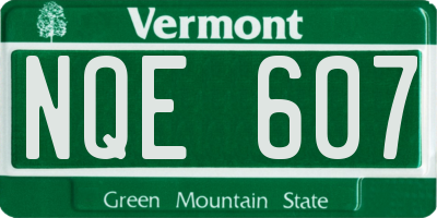 VT license plate NQE607