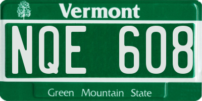 VT license plate NQE608
