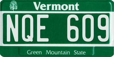 VT license plate NQE609