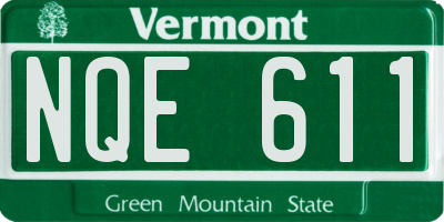 VT license plate NQE611