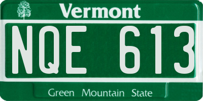 VT license plate NQE613