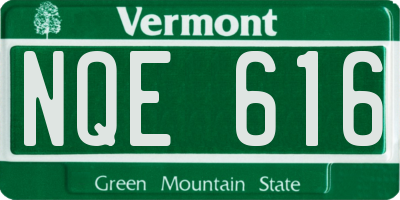 VT license plate NQE616