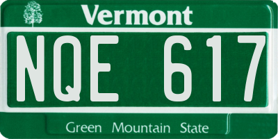 VT license plate NQE617