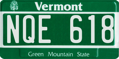 VT license plate NQE618