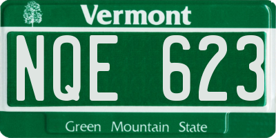 VT license plate NQE623