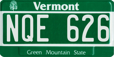 VT license plate NQE626