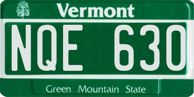 VT license plate NQE630
