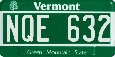 VT license plate NQE632