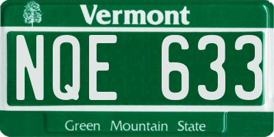 VT license plate NQE633