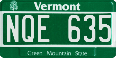 VT license plate NQE635
