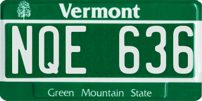 VT license plate NQE636