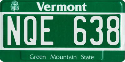 VT license plate NQE638