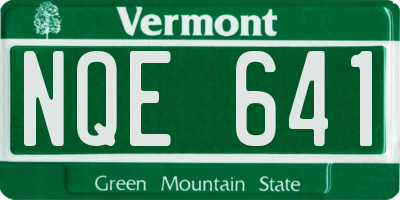 VT license plate NQE641