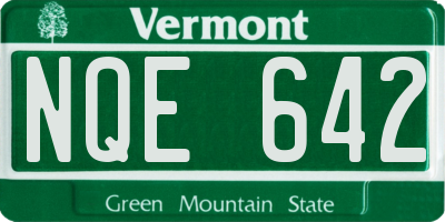 VT license plate NQE642