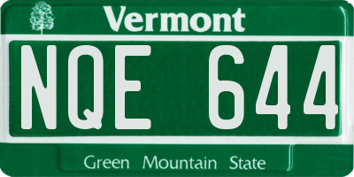 VT license plate NQE644