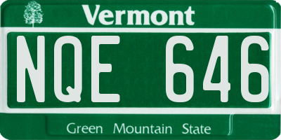 VT license plate NQE646
