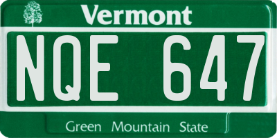 VT license plate NQE647