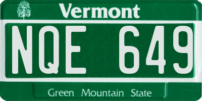 VT license plate NQE649