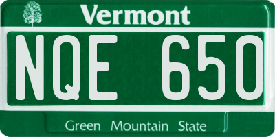 VT license plate NQE650