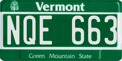VT license plate NQE663