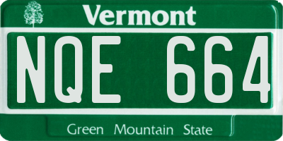 VT license plate NQE664