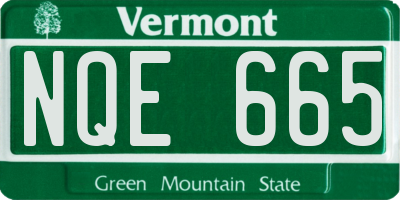 VT license plate NQE665